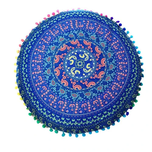 Homing Mandala Elephant Pattern Cushion Cover Yoga Bohemian Tassel Paisley Throw Cozy Pillow Cover Meditation Cushion Decorative
