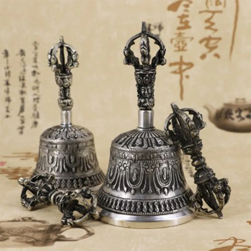 Handcrafted Tibetan Meditation Singing Bell with Dorje Vajra Practice Tool