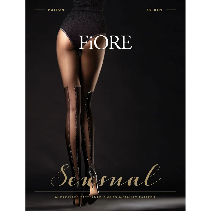 Collants semi opaques quarante deniers imitation bas sexy fil argent renforcés pointe renforcée couture plate gousset coton confort extensible élégant