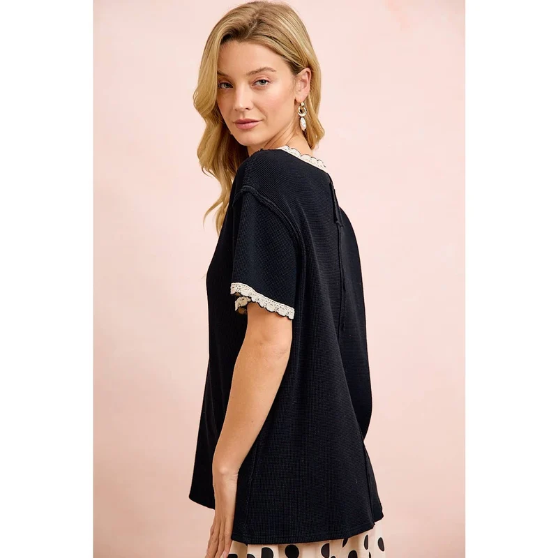 Luna Lace Trim Top