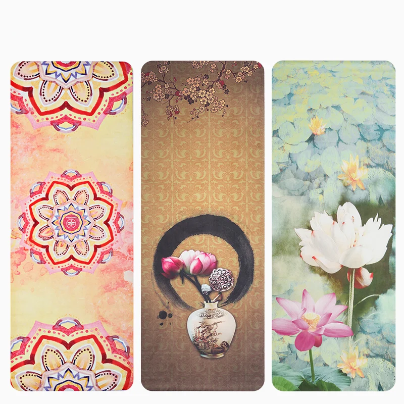 Travel Yoga Mat! 1.5mm Ultra-thin, Eco-Friendly, Natural Rubber. Beautiful Designs!