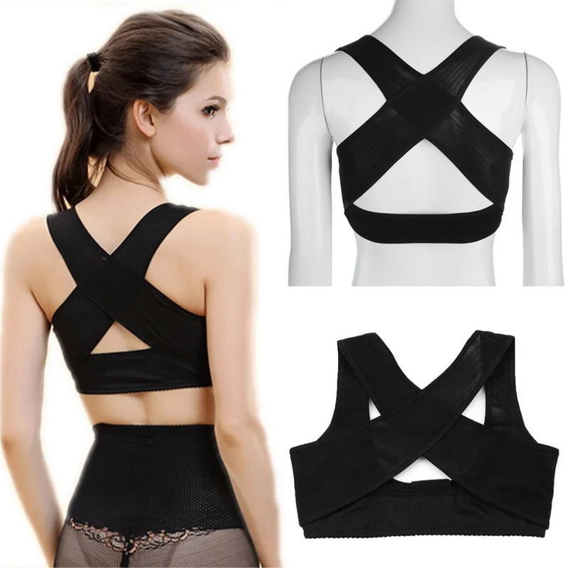 Adjustable Women Elastic Back Support Belt Chest Posture Corrector Shoulder Brace Body Shaper