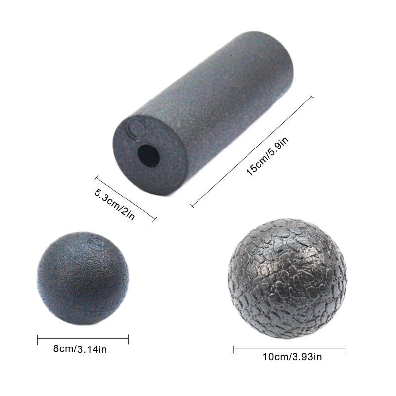 3 in1 Set EPP Hollow Yoga Column Foam Roller Blocks Massage Yoga Ball Gym Pilates Yoga Exercise Fitness Equipment