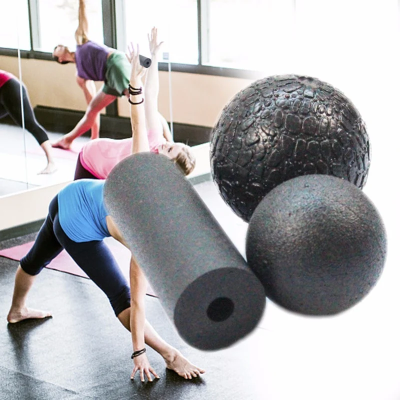 3 in1 Set EPP Hollow Yoga Column Foam Roller Blocks Massage Yoga Ball Gym Pilates Yoga Exercise Fitness Equipment