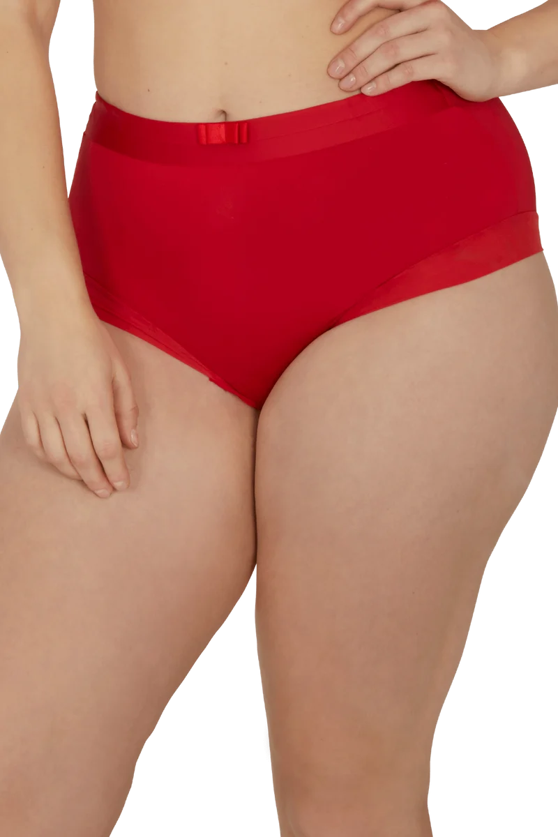 Shorty taille haute Tulle Design - Rouge ardent