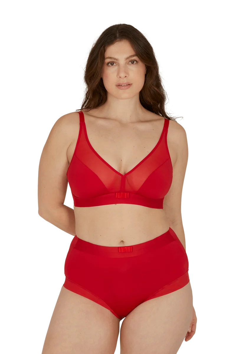 Soutien-gorge sans armatures Tulle Design - Rouge ardent