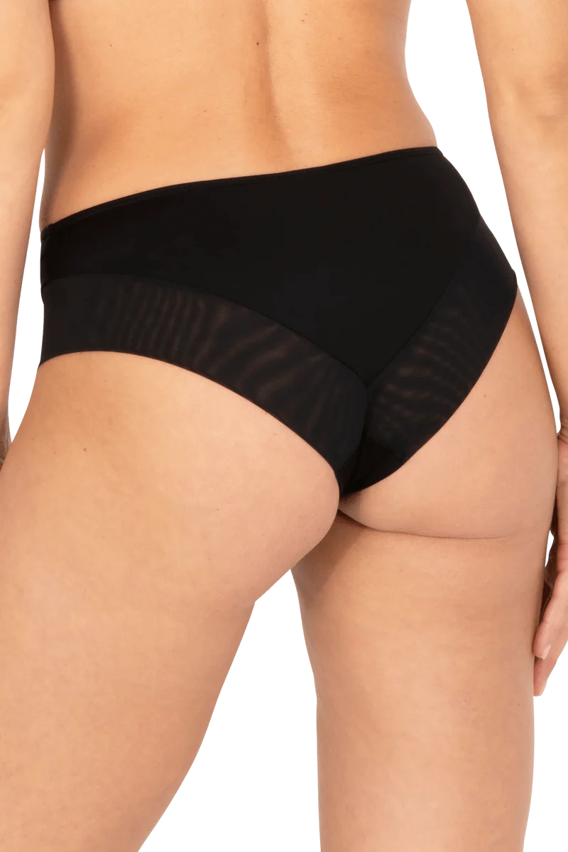 Slip brésilien Tulle Design - Noir