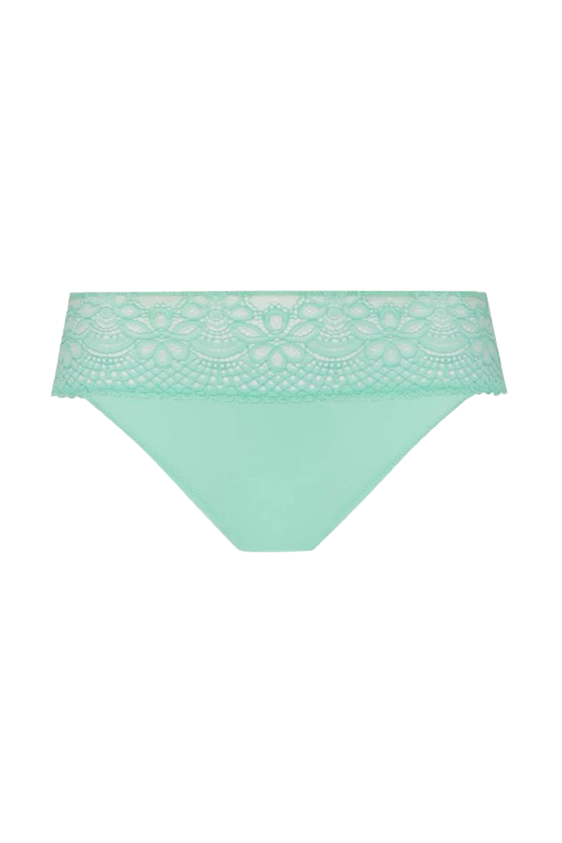 Slip brésilien dentelle et microfibre L'irrésistible - Vert amande