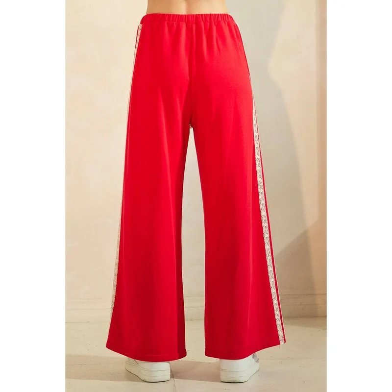 Terry Lace Detail Track Sweatpants