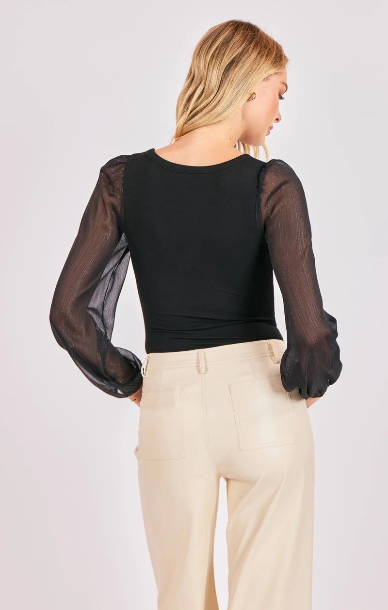 Gleam Mixed Media Bodysuit