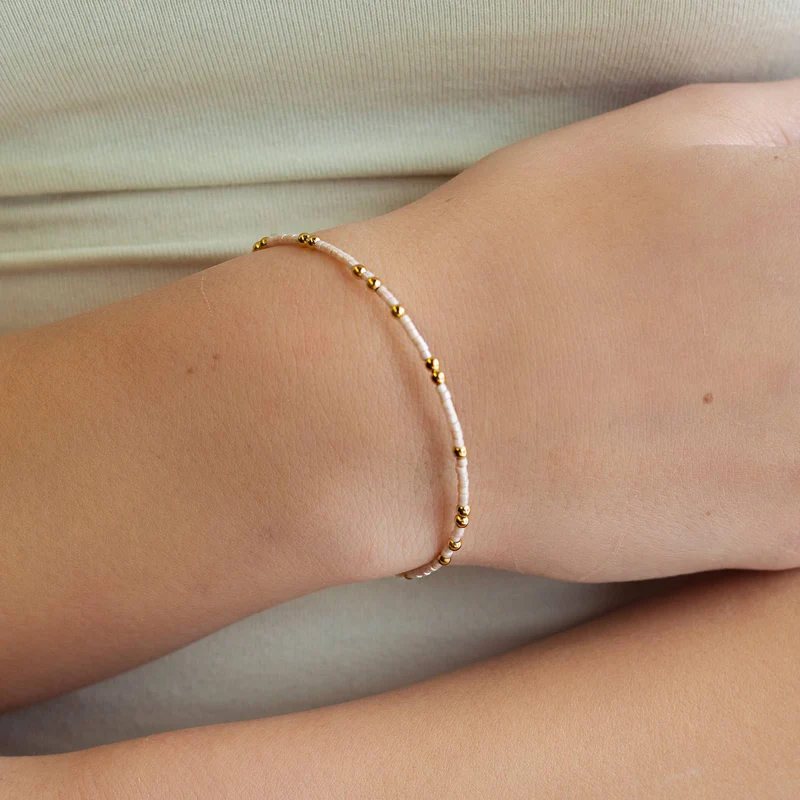Confetti Beaded Bangle-Champagne