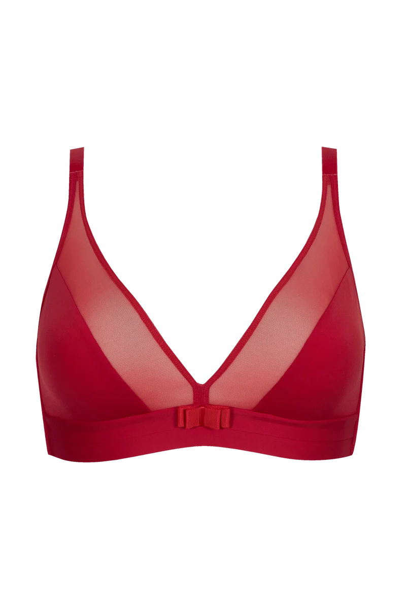 Soutien-gorge sans armatures Tulle Design - Rouge ardent