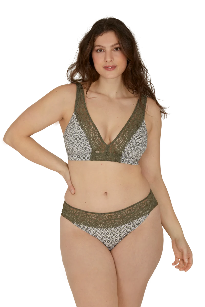 Soutien-gorge foulard sans armatures en dentelle et en microfibre L'irrésistible - Mosaique