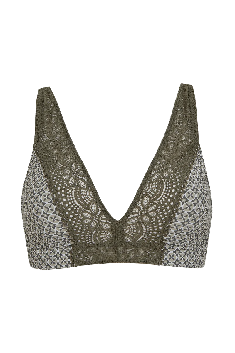Soutien-gorge foulard sans armatures en dentelle et en microfibre L'irrésistible - Mosaique