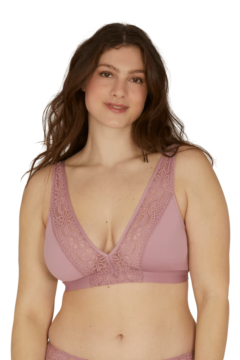 Soutien-gorge foulard sans armatures en dentelle et en microfibre L'irrésistible - Lilas