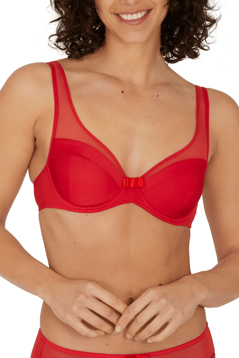 Soutien-gorge à armatures Tulle Design - Rouge ardent