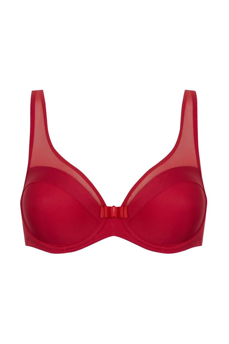 Soutien-gorge à armatures Tulle Design - Rouge ardent