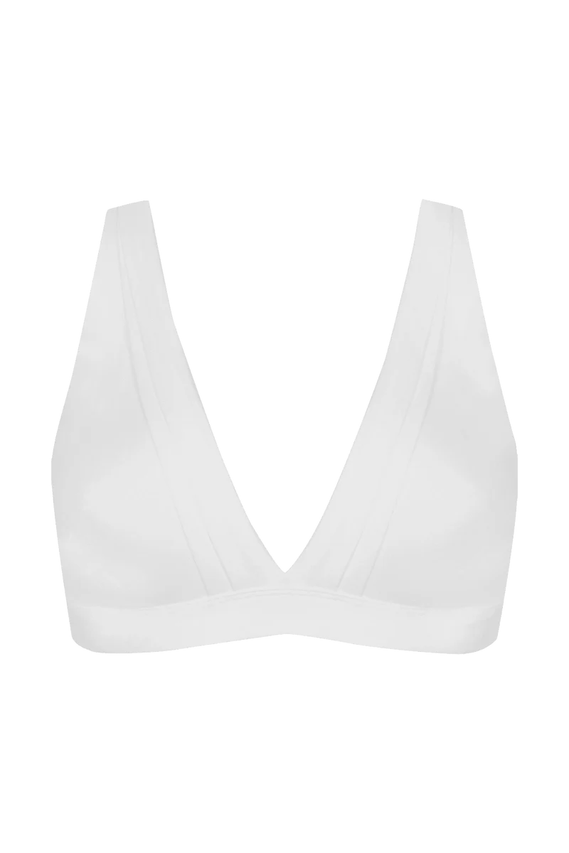 Soutien-gorge sans armatures Tulle Design Coton - Blanc naturel
