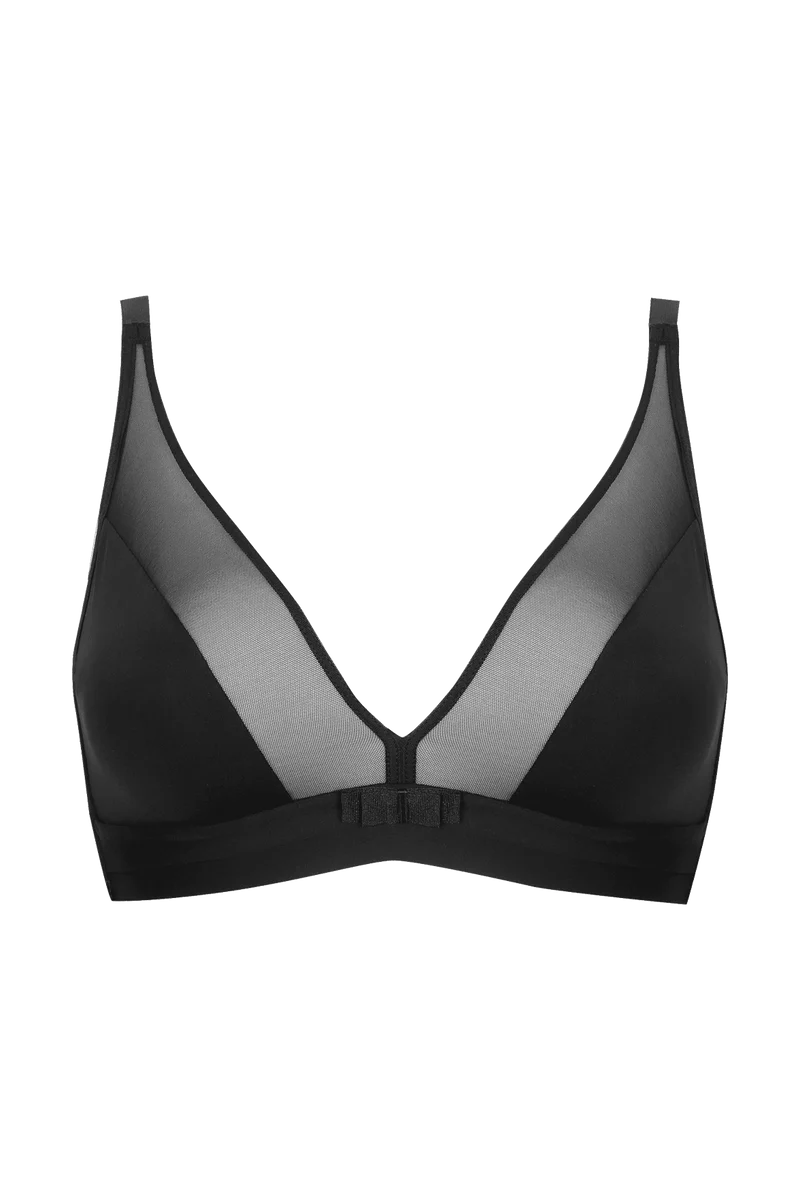 Soutien-gorge sans armatures Tulle Design - Noir