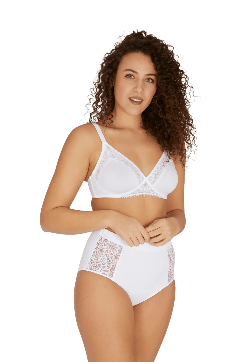 Soutien-gorge sans armatures basque dentelle Well Allure L'Elégante - Blanc