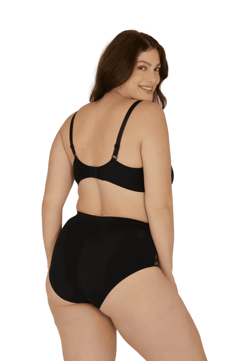 Soutien-gorge sans armatures basque dentelle Well Allure L'Elégante - Noir