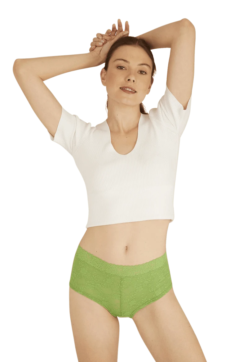 Duo Pop Lot de 2 Shortys - Vert éclatant / blanc