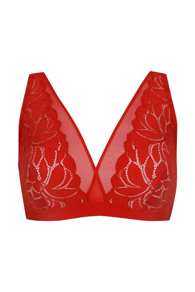 Soutien-gorge sans armatures Dentelle Prodigieuse - Rouge lumineux