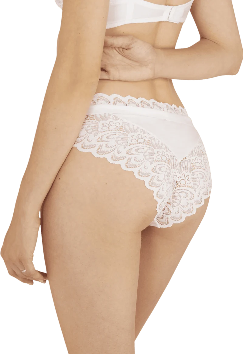 Slip brésilien Dentelle Audacieuse - Blanc