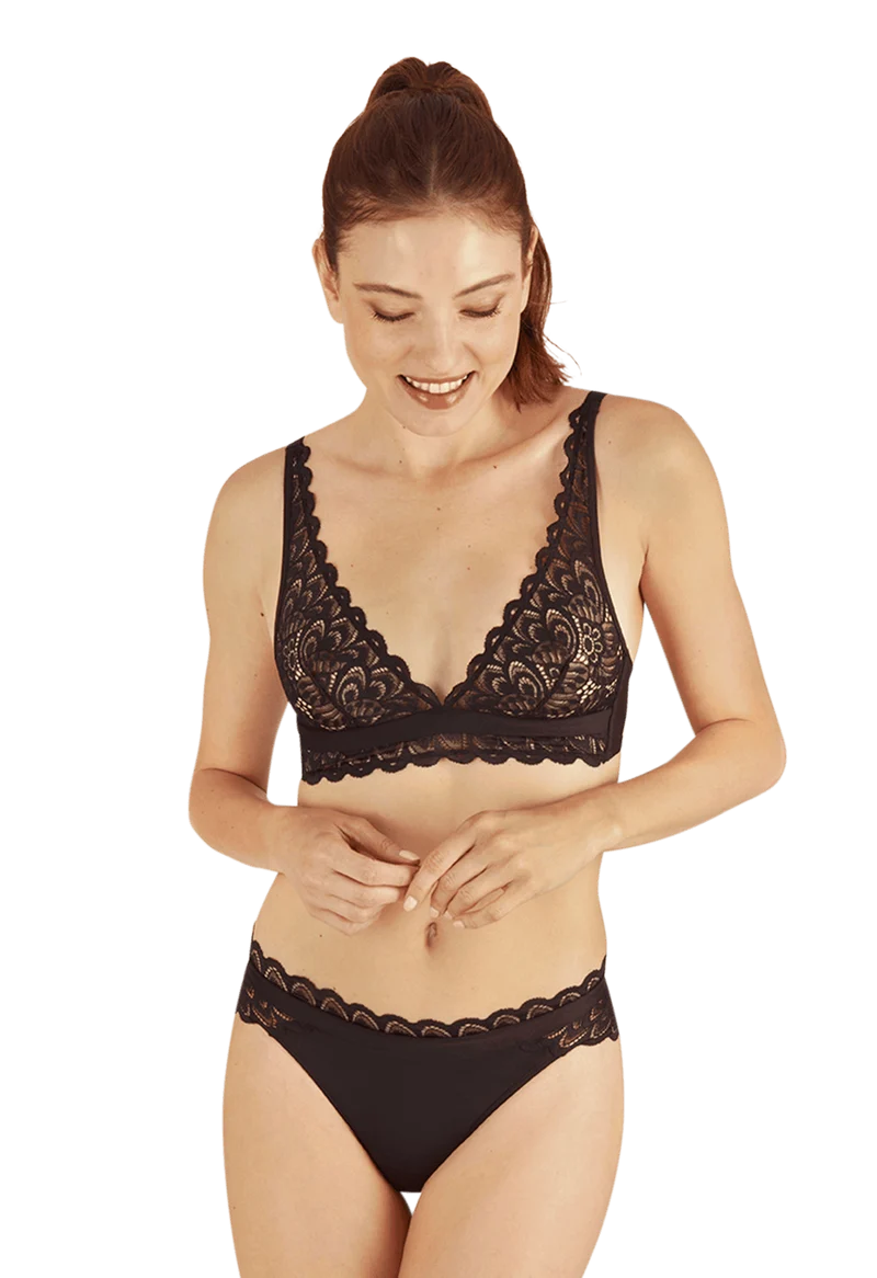 Soutien-gorge sans armatures Dentelle Audacieuse - Noir