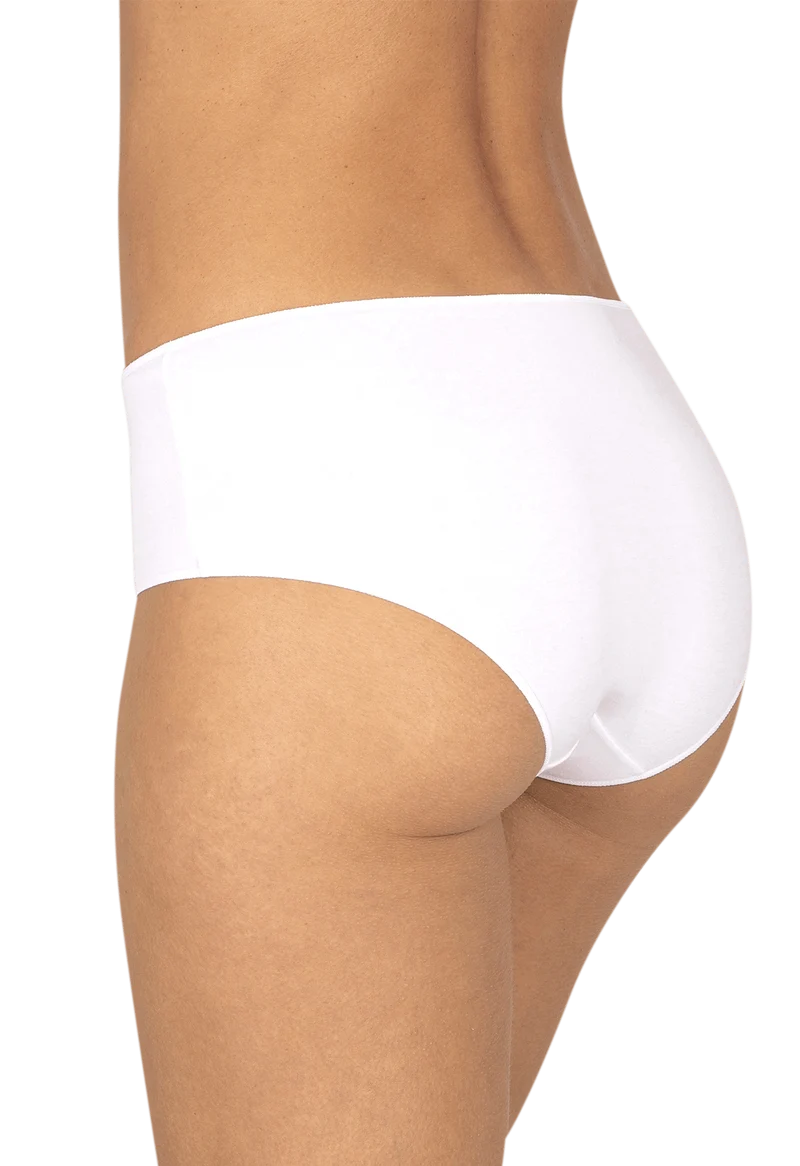 Lot de 3 Shortys en coton bio Intimement Bio - Blanc / bleu / poudre