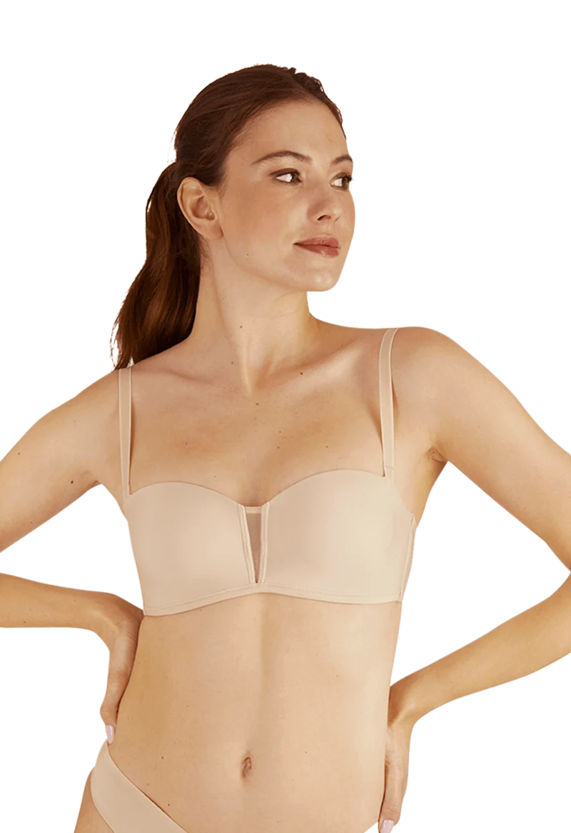 Soutien-gorge bandeau bretelles amovibles invisible Nuances - Nude