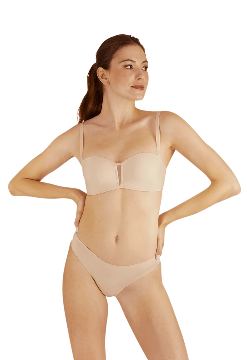 Soutien-gorge bandeau bretelles amovibles invisible Nuances - Nude
