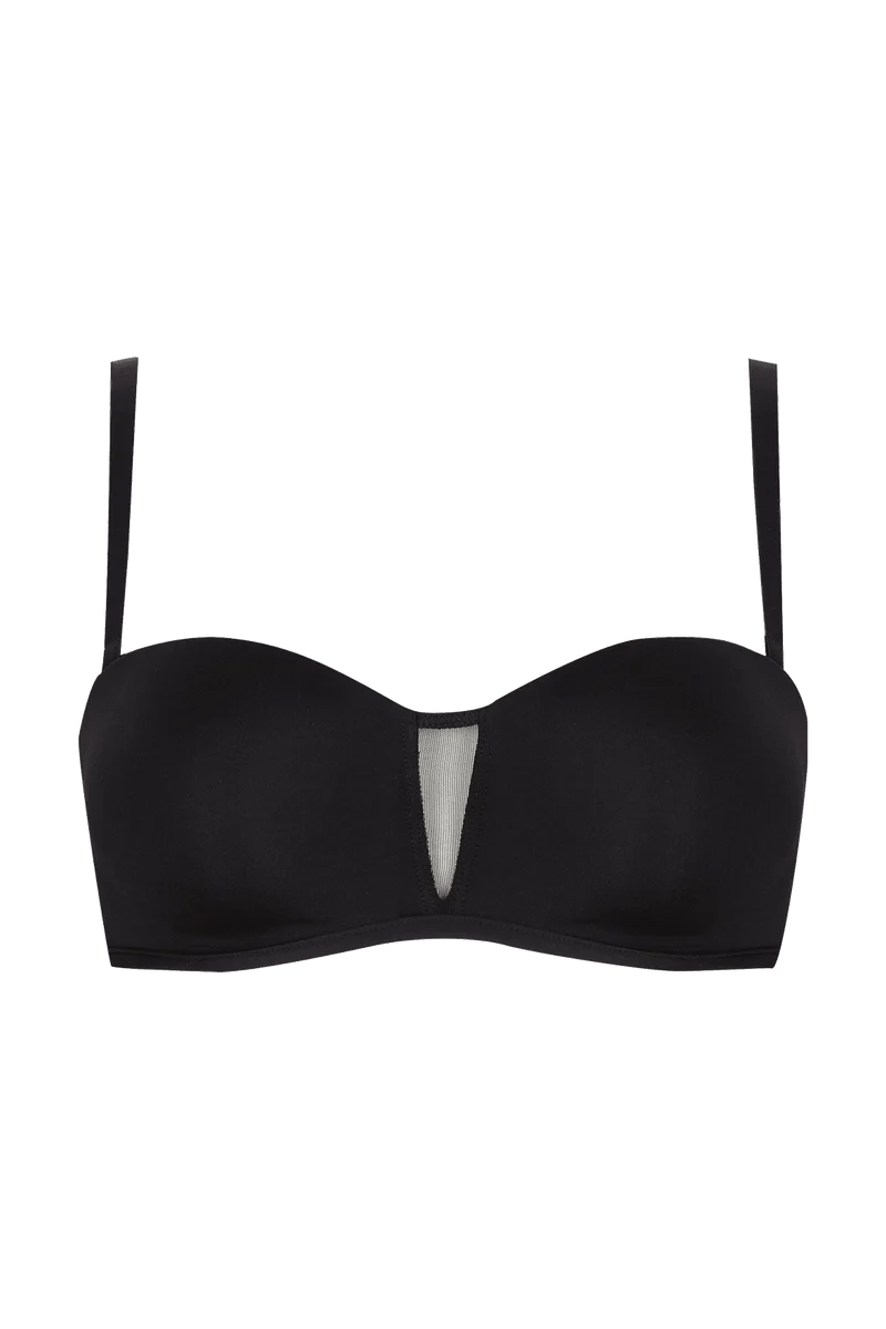 Soutien-gorge bandeau bretelles amovibles invisible Nuances - Noir