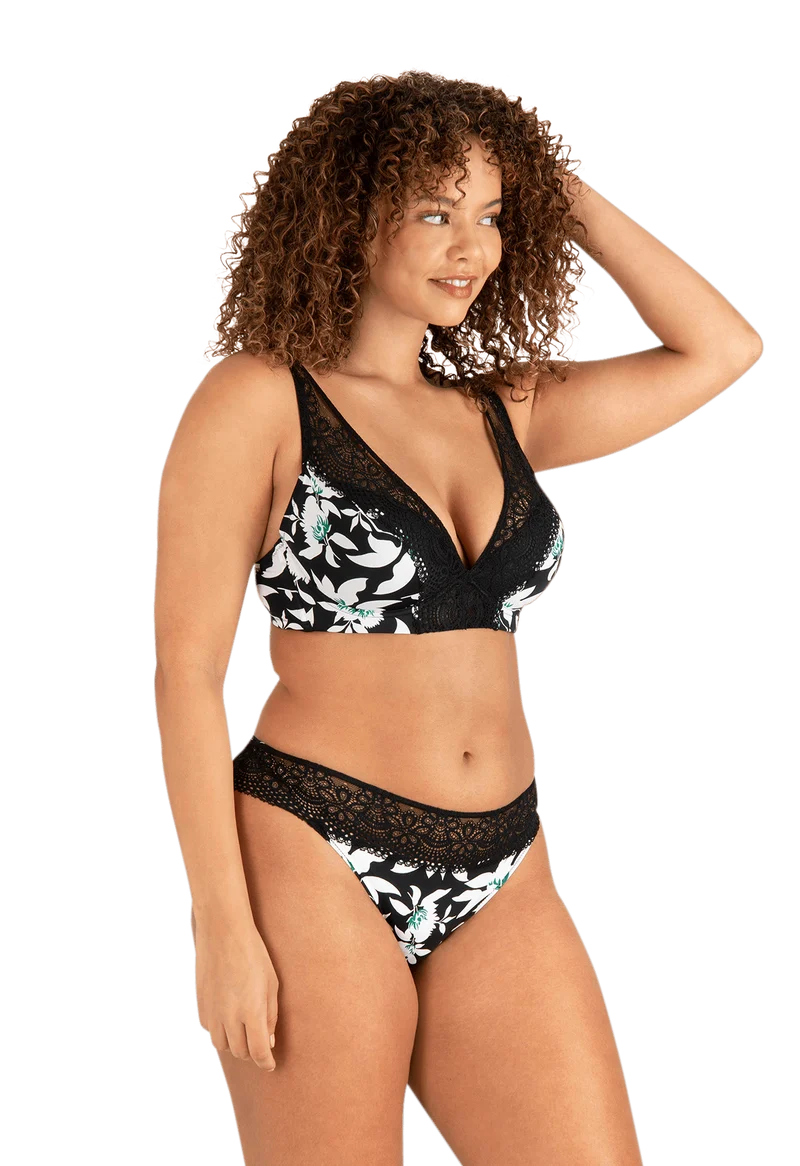 Slip brésilien dentelle et microfibre L'irrésistible - Jasmin