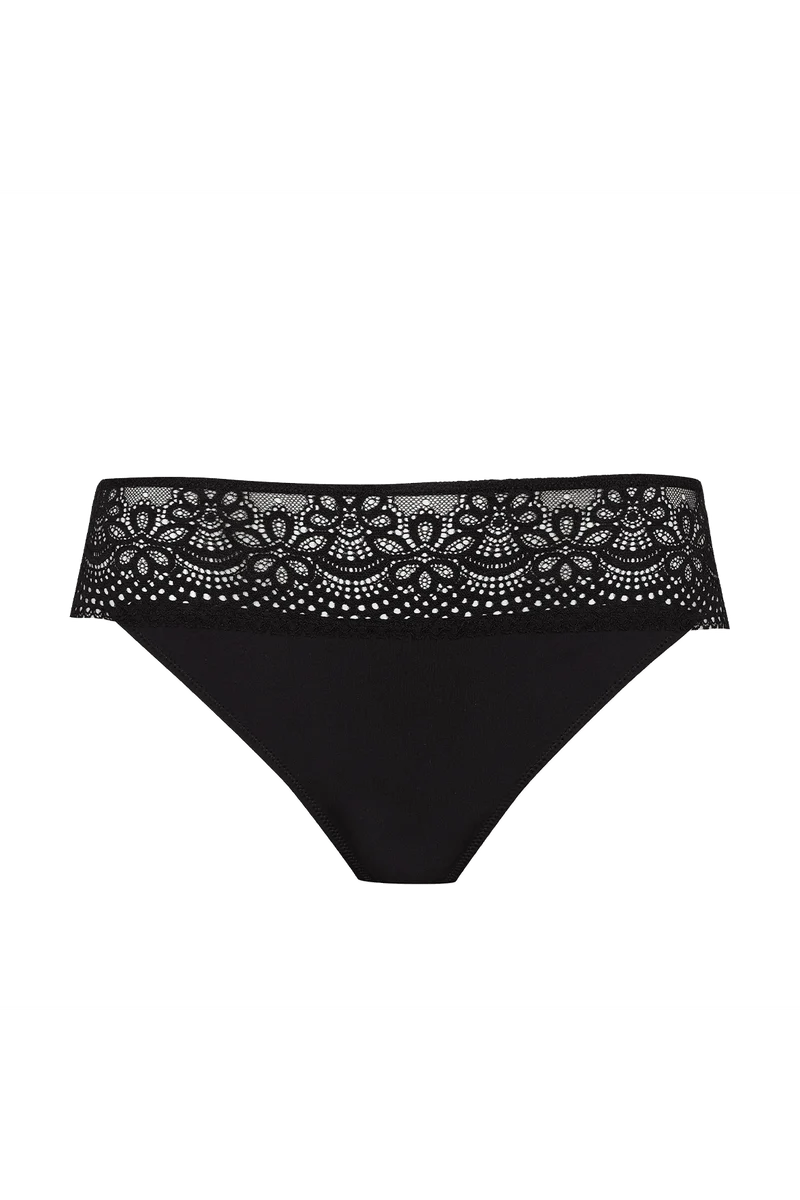 Slip brésilien dentelle et microfibre L'irrésistible - Noir
