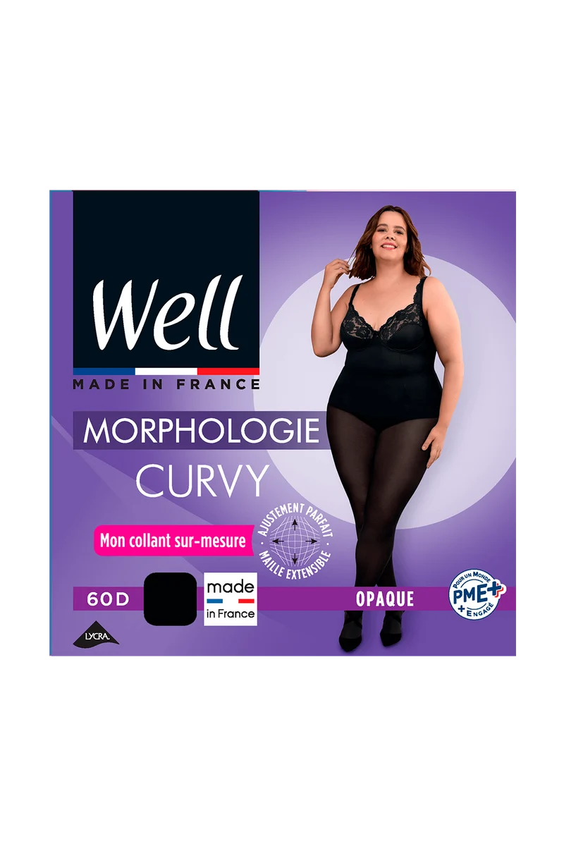Collant Opaque 60D sur-mesure Morphologie - Noir