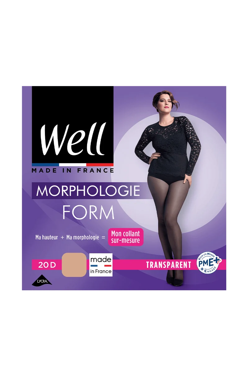 Collant Transparent 20D sur-mesure Morphologie - Beige lumineux