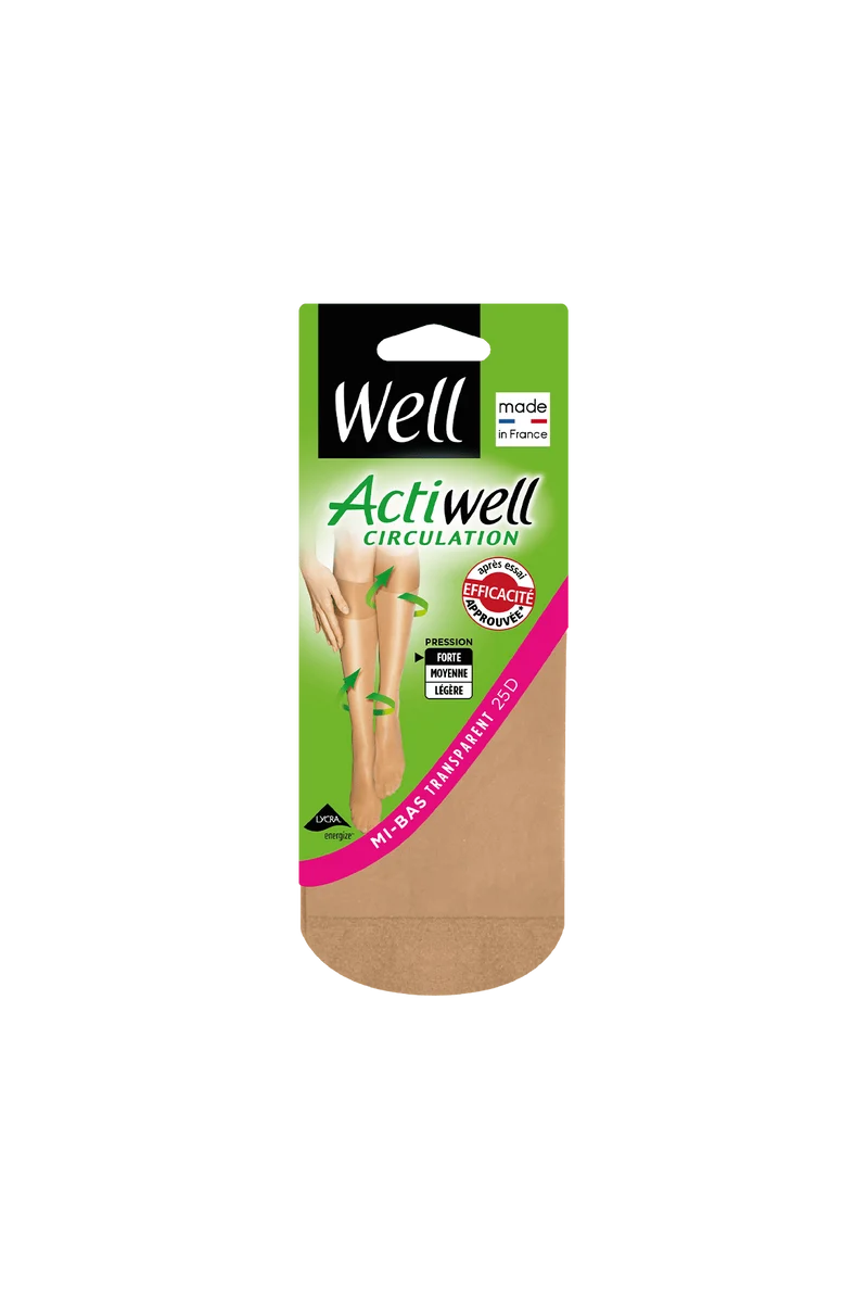 Mi-Bas Transparent 25D Actiwell Circulation - Sable