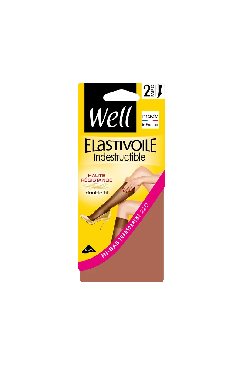 Lot de 2 paires de Mi-bas Transparents 25D Elastivoile Indestructible - Ibiza