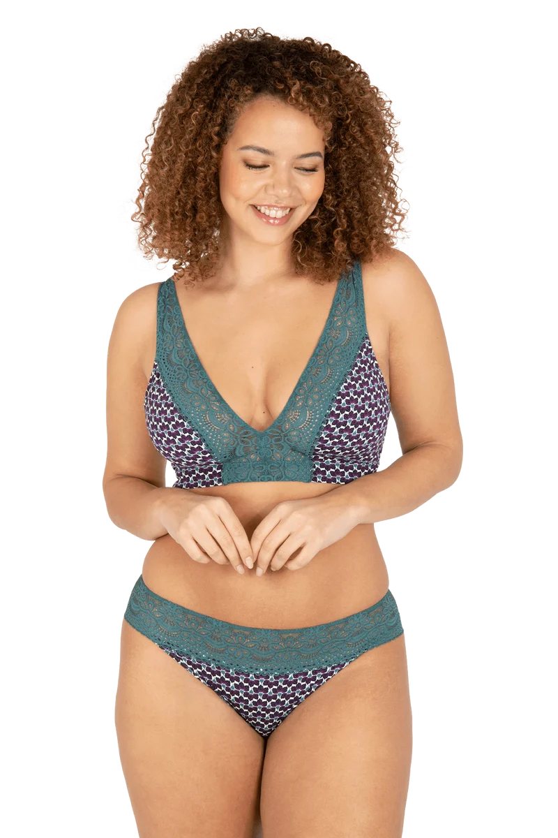 Soutien-gorge foulard sans armatures en dentelle et en microfibre L'irrésistible - Imprimé folk