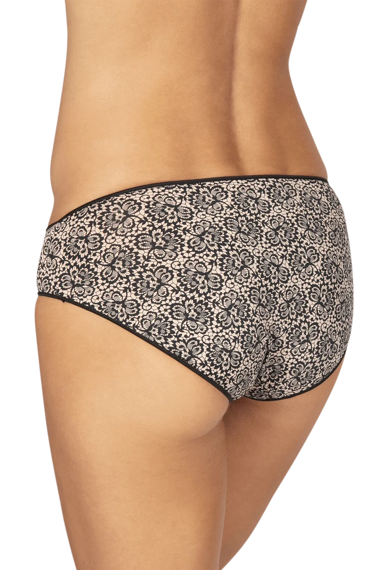Lot de 3 Slips - Trio fantaisie micro - Nude / noir / imprimé