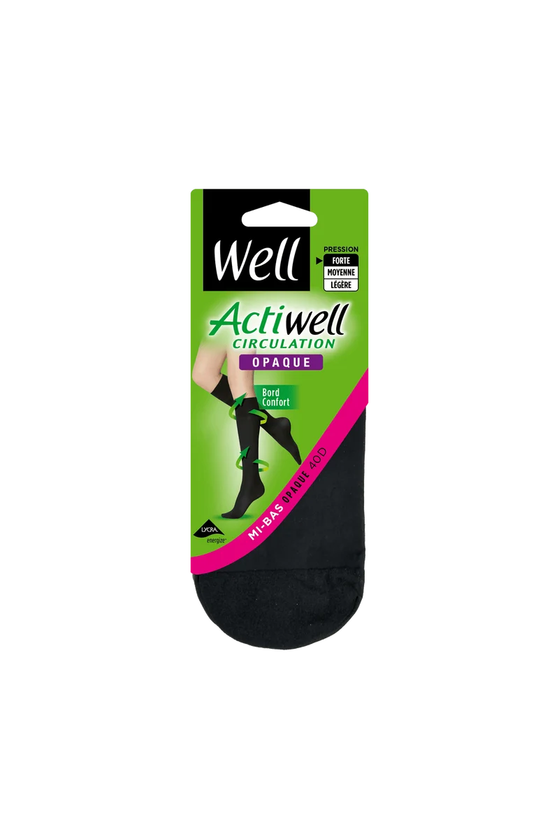 Mi-Bas Opaques 40D Actiwell Circulation - Noir