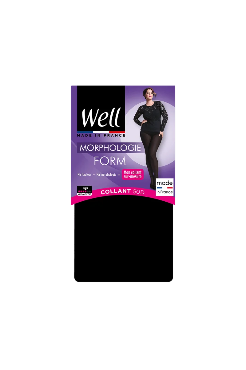 Collant Opaque 50D sur-mesure Morphologie - Noir