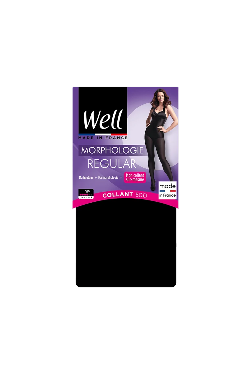 Collant Opaque 50D sur-mesure Morphologie - Noir
