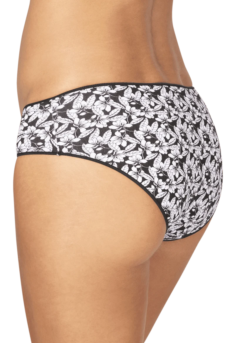 Lot de 3 Slips - Trio Imprimé Floral - Imprimé noir