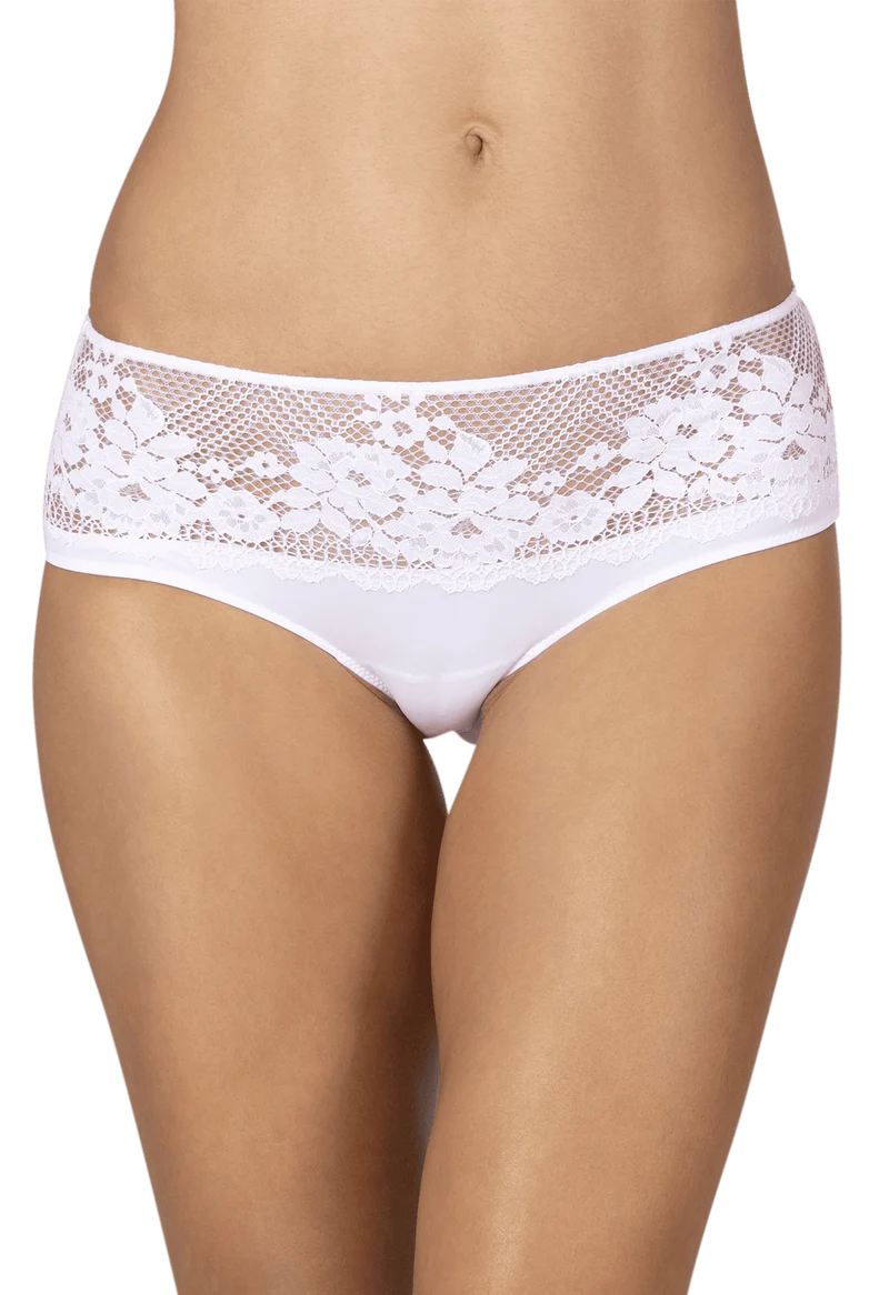 Shorty Résille Florale - Blanc