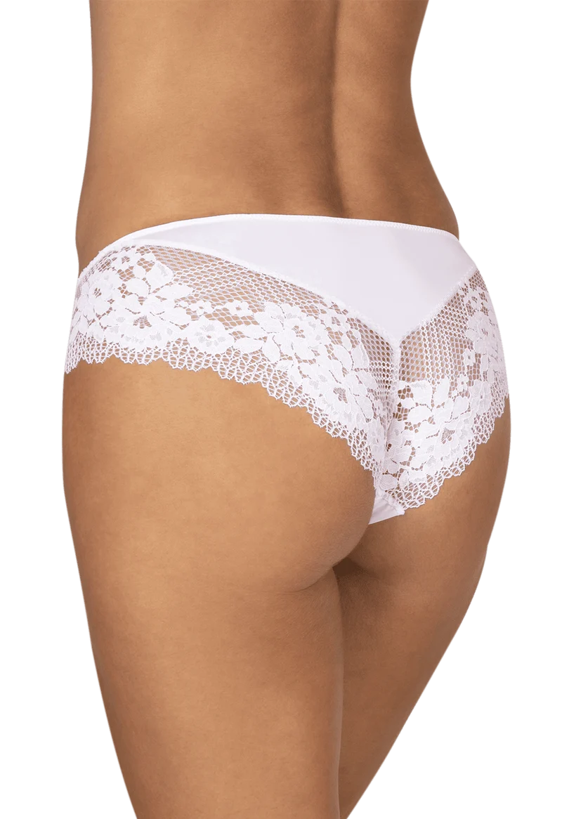 Slip Résille Florale - Blanc