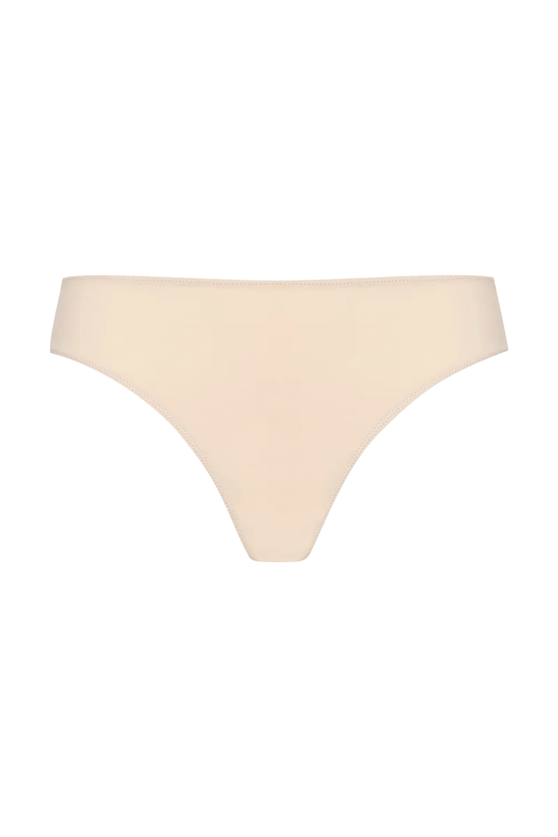 Tanga Résille Florale - Nude