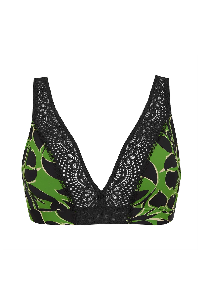 Soutien-gorge foulard sans armatures en dentelle et en microfibre L'irrésistible - Botanique